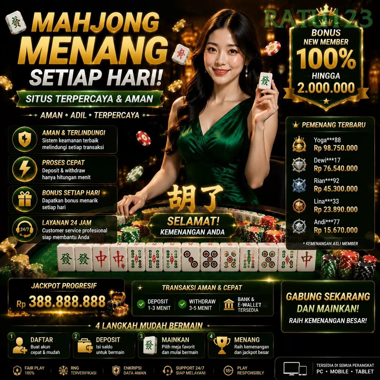 Main ratu1239 Menang Jackpot Besar